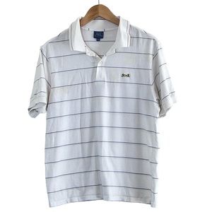 Le Tigre | Vintage striped short sleeve logo polo shirt size large